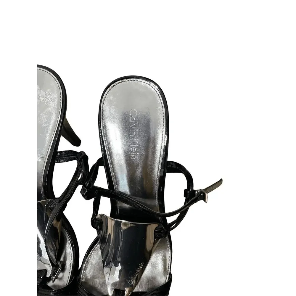 Calvin Klein Open Toe Strappy Rebel Heels SZ 8.5 Business Event Cocktail Elegant